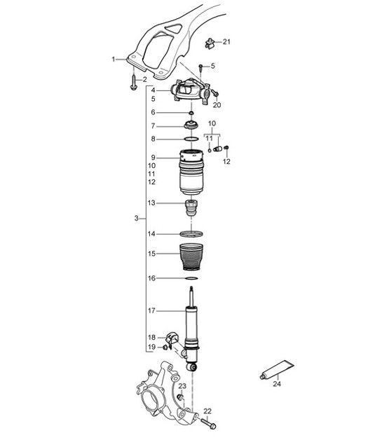 Diagram 502-005 Porsche 356 (1950-1965) Hinterachse
