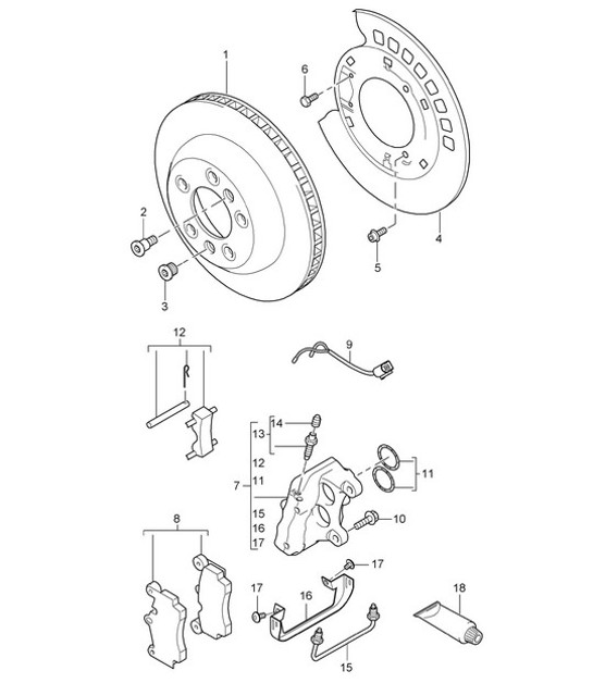 Diagram 603-000 Porsche Macan (95B) MK1 (2014-2018) 车轮、制动器