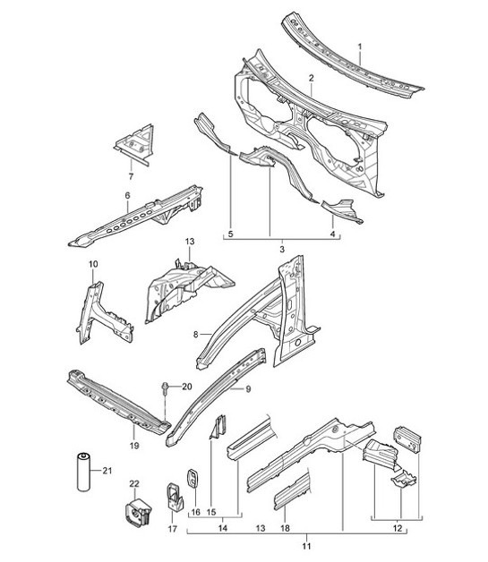 Diagram 801-010 Porsche 924S 2.5L 1986-87 