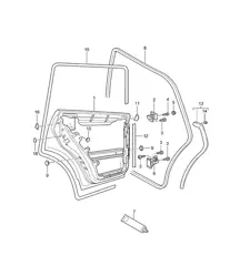 Portierschaal / Pakkingen - ACHTER - Cayenne 9PA1 (957) 2007-10