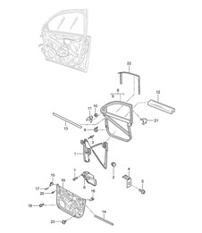 Window regulator - FRONT - Cayenne 9PA1 (957) 2007-10