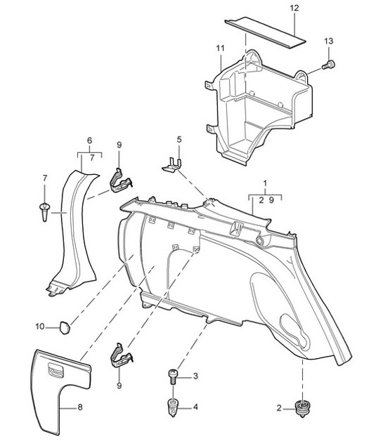 Diagram 807-020 Porsche Cayman 987C / 981C (2005-2016)  车身