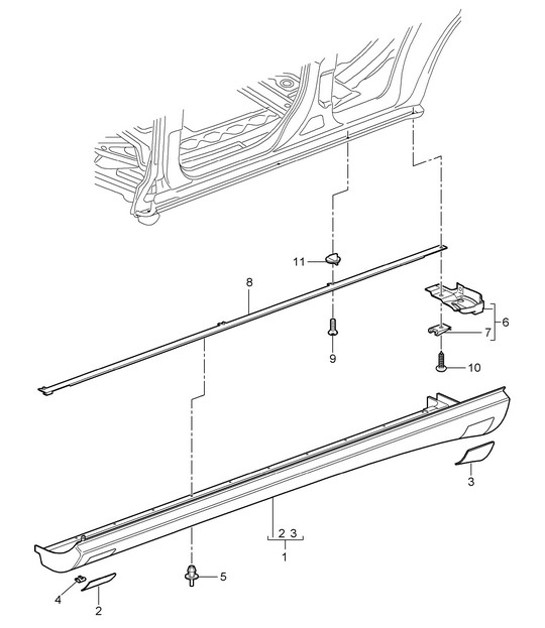 Diagram 810-011 Porsche 924 Carrera GTS 2.0L 1982 Body