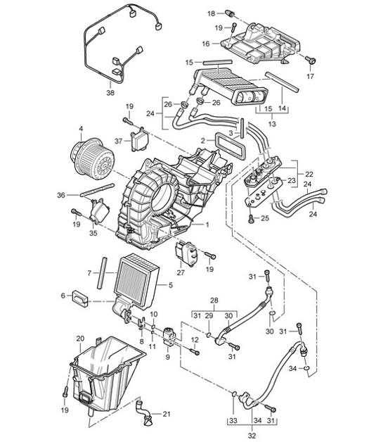 Diagram 813-050 Porsche 356 1950-55 Carrosserie