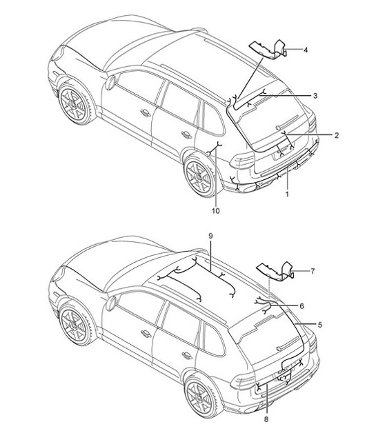 Diagram 902-020 Porsche Macan (95B) MK1 (2014-2018) Elektrische Ausrüstung
