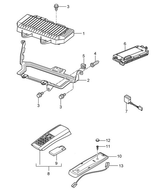 Diagram 911-011 Porsche 991 (911) MK1 2012-2016 Electrical equipment