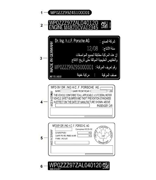 Diagram 003-010 Porsche Cayman 987C / 981C (2005-2016) Accessoires en anderen 