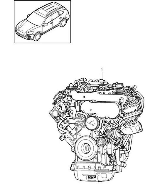 Diagram 101-020 Porsche Cayenne 92A (958) 2010-2017 Engine