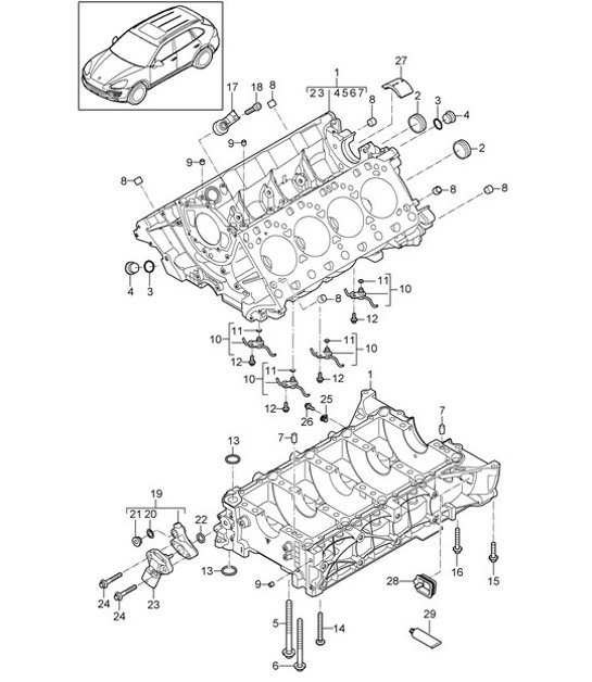 Diagram 101-040 Porsche Cayenne 92A (958) 2010-2017 Motor
