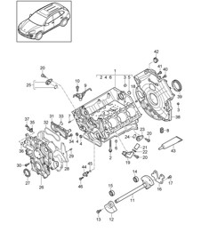 Alloggiamento basamento / Parti singole (Modello: CRCA,CRCB, CNRB,CVVA, CVVB,CVVC) Cayenne 9A2 (958) 3.0L DIESEL 05/2011-18