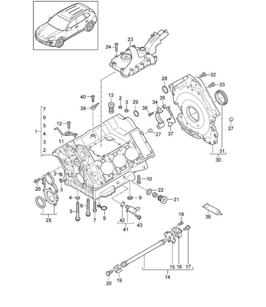 Diagram 101-070 Porsche Cayman 987C / 981C (2005-2016) 引擎