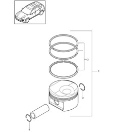 Piston / Segments de piston (Modèle: 4802,4852) Cayenne 4.8L 2011-14