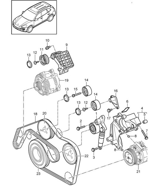 Diagram 102-090 Porsche 914 (1970-1976) Motor
