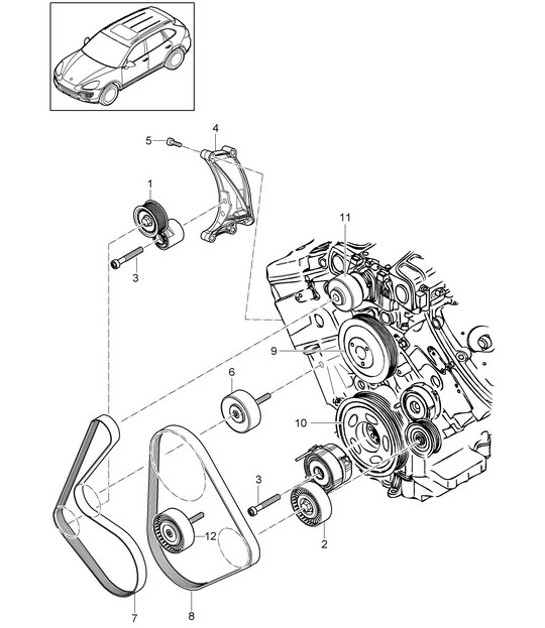 Diagram 102-095 Porsche Macan (95B) MK1 (2014-2018) Motor