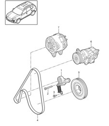皮带张紧器/皮带传动装置（型号：CUDB、CUDC）卡宴 92A (958) 4.2L 柴油 2011-18