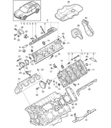 Cilinderkop (model: 06EC,CGEA, CGE,CGFA,CJT) Cayenne 92A (958) 3.0L HYBRID 2011-18