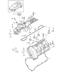 Couvercle de soupape (Modèle : CURA,CUR, CXZA,CXZ) Cayenne 92A (958) 3.6L 2011-18
