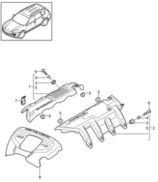 Engine cover (Model: 4802,4852, CFTB,CFT, CYXA,CYX) Cayenne 92A (958) 4.8L  2011-18