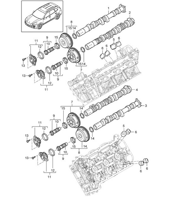 Diagram 103-052 Porsche Boxster 981 2.7L 2012-16 Motor