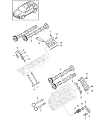 凸轮轴/阀门（型号：CRCA、CRCB、CNRB、CVVA、CVVB、CVVC）Cayenne 92A (958) 3.0L 柴油 05/2011-18