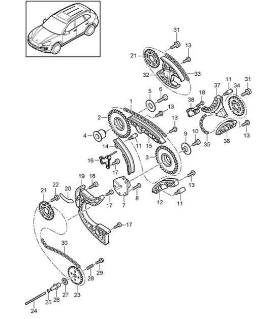 Diagram 103-080 Porsche Macan (95B) MK1 (2014-2018) Motor