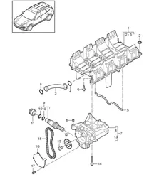 Oil return circuit / Oil pump (Model: 4802,4852, CFTB,CFT, CYXA,CYX) Cayenne 92A (958) 4.8L  2011-18