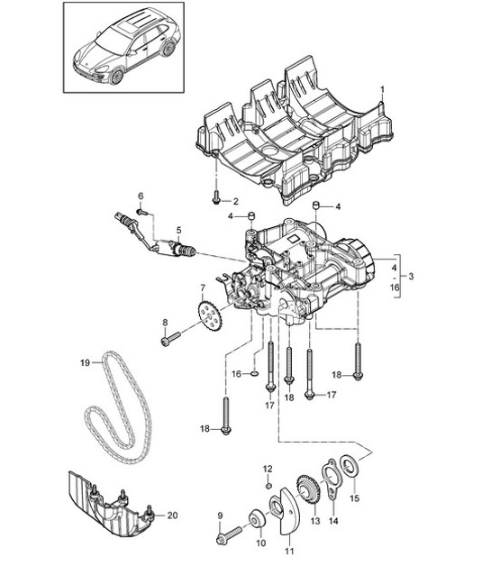 Diagram 104-005 Porsche 991.2 Speedster 4.0L (510Bhp) 2019 Motor