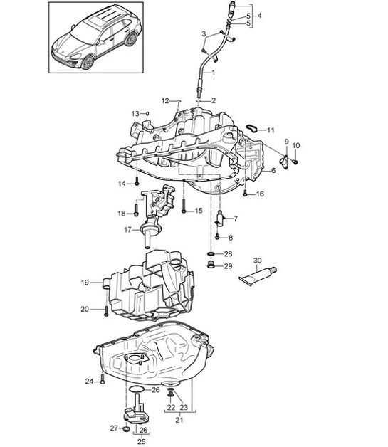 Diagram 104-030 Porsche Cayenne 92A (958) 2010-2017 Motor