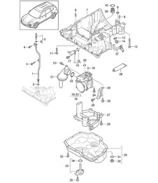 Oil-conducting housing / Oil pump /  Vacuum pump / Oil sump (Model: CRCA,CRCB, CNRB,CVVA, CVVB,CVVC) Cayenne 92A (958) 3.0L DIESEL 05/2011-18