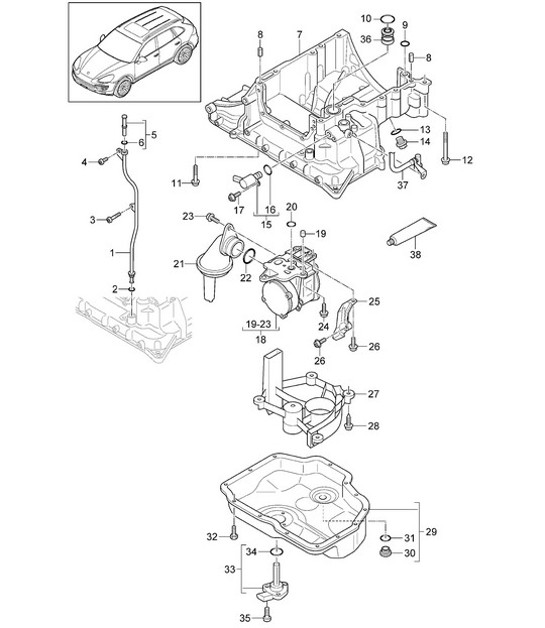 Diagram 104-035 Porsche Macan (95B) MK1 (2014-2018) Moteur