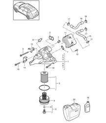 Oliefilter / Console / Oliekoeler (Model: 5502,CEYA) Cayenne 92A (958) 3.6L 2012>>