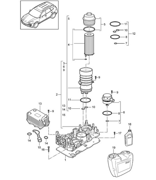 Diagram 104-085 Porsche 911 1975-1977 3.0L Turbo (930) Motor