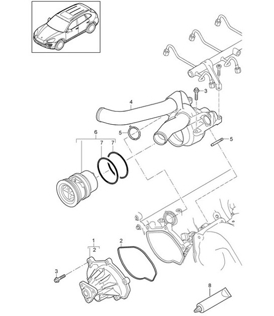 Diagram 105-000 Porsche Macan (95B) MK1 (2014-2018) Motor