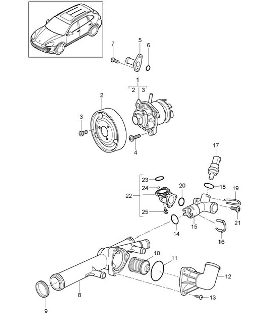 Diagram 105-005 Porsche 970.1 Panamera Turbo V8 4.8L 2009-13 Motor