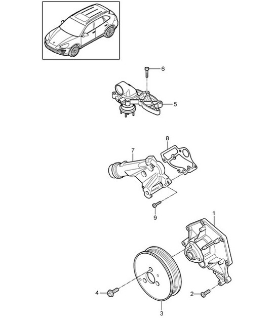 Diagram 105-015 Porsche Cayman S 718 2.5L Manual (350 Bhp) Motor