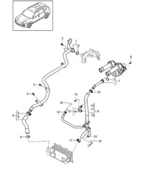 Waterkoeling (Model: CURA,CUR, CXZA,CXZ) Cayenne 92A (958) 3.6L 2011-18