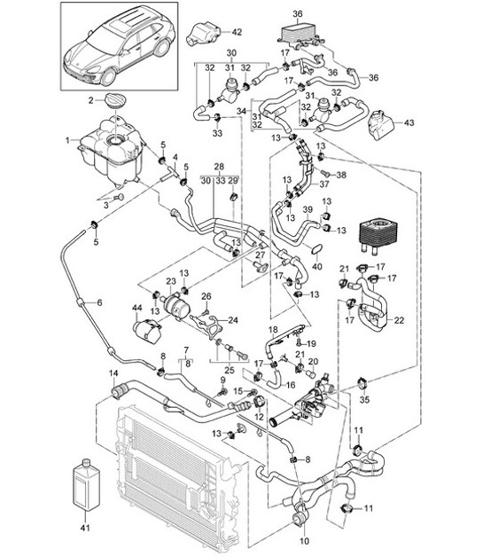 Diagram 105-040 Porsche Cayenne 92A (958) 2010-2017 Motore