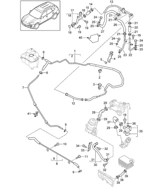 Diagram 105-052 Porsche Macan (95B) MK1 (2014-2018) Motor