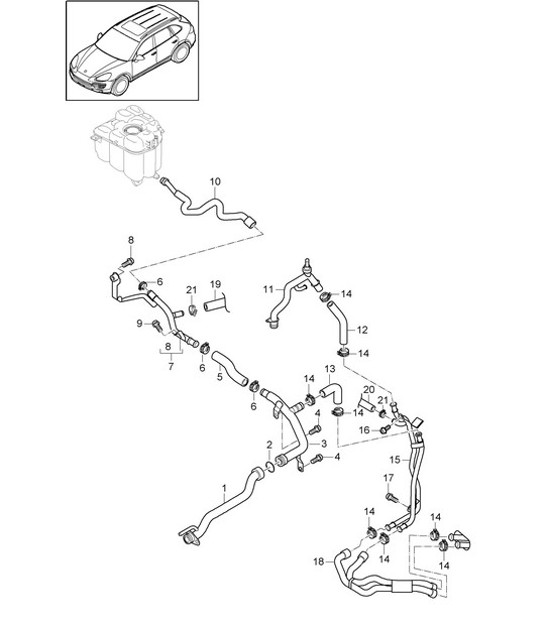 Diagram 105-080 Porsche Macan (95B) MK1 (2014-2018) Motor