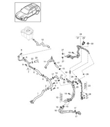 Sistema di raffreddamento del liquido di raffreddamento - POSTERIORE - (PR:DD8,7MM) Cayenne 92A (958) 4.2L DIESEL 2011-18