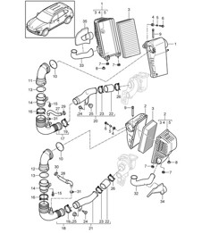 Filtre à air avec pièces de connexion (PR:DD8) Cayenne 92A (958) 4.2L DIESEL 2011-18