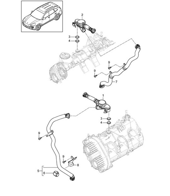 Diagram 107-007 Porsche Boxster 981 Spyder 3.8L 2016 Motore