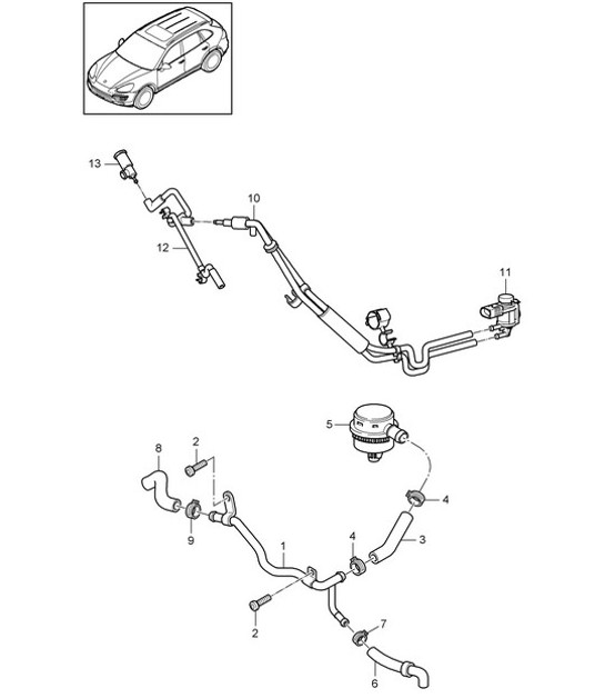 Diagram 107-024 Porsche 970.1 Panamera GTS V8 4.8L 2011-13 Moteur