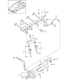 Kraftstoffsammelrohr / Hochdruckinjektor / Hochdruckpumpe (Modell: CFTB,CFT, CYXA,CYX) Cayenne 92A (958) 4.8L 2011-18