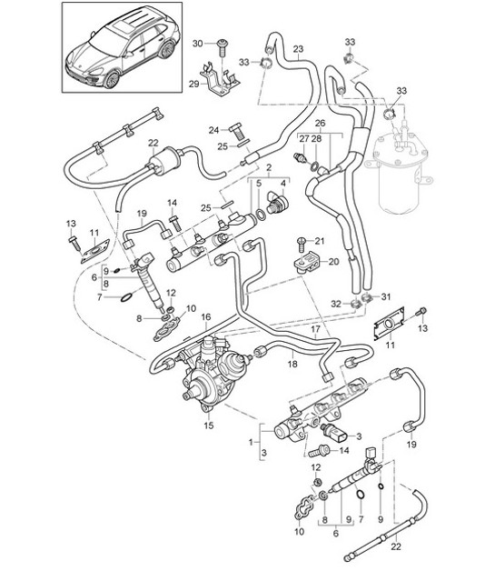 Diagram 107-035 Porsche 997 MK1 TURBO 2007-09 Motore