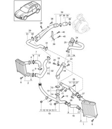 Charge air cooler / Pressure pipe (PR:D50,D43, D1V) Cayenne 92A (958) 3.0L DIESEL 2011-18