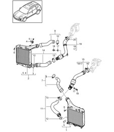 Charge air cooler / Pressure pipe (PR:DD8) Cayenne 92A (958) 4.2L DIESEL 2011-18