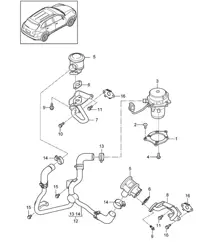 二次空气泵 (型号: CURA,CUR, CXZA,CXZ) Cayenne 92A (958) 3.6L 2011-18