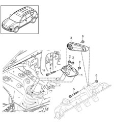 Matériel de levage moteur - SUPÉRIEUR - (PR:D6V,D58, DU2,DU3,DT1, DT5) Cayenne 3,6l / 4,8L 2011-18