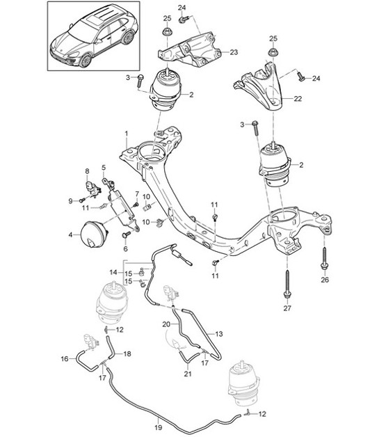 Diagram 109-050 Porsche 970.2 Panamera V6 3.6L 2WD (310Hp) 2014-16 Moteur